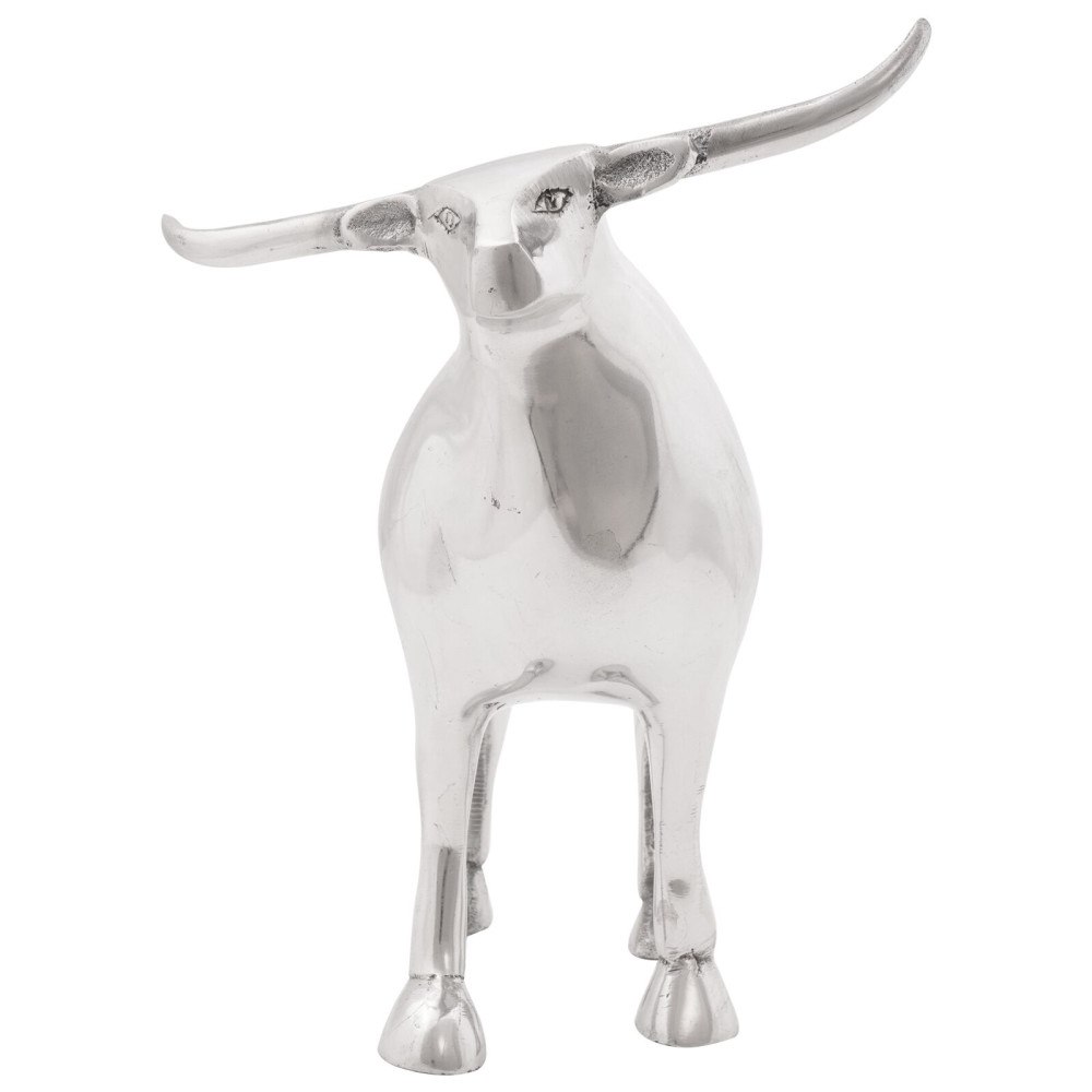 vidaXL Bull Skulptur Silver 20x17x23 cm Aluminium