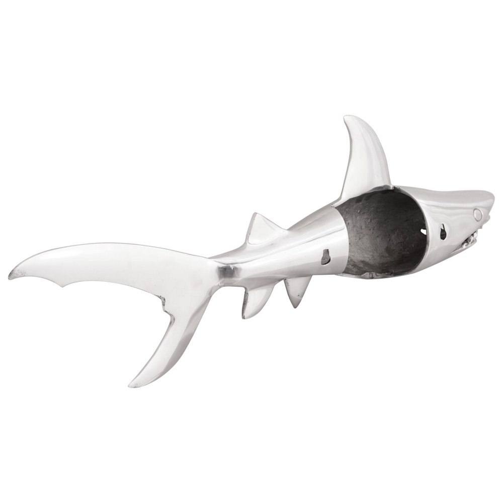 vidaXL Hajs skulptur Silver 68x20x24 cm Aluminium