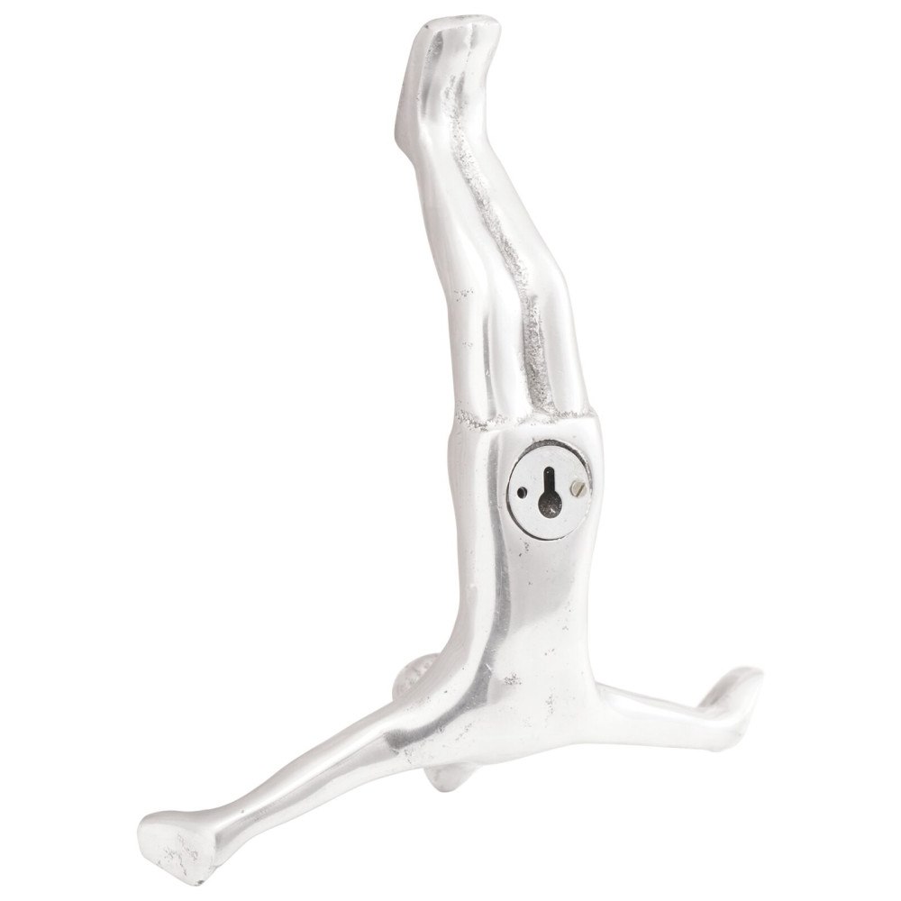 vidaXL Skulptur Silver 22x8x25 cm Aluminium Fallande Man