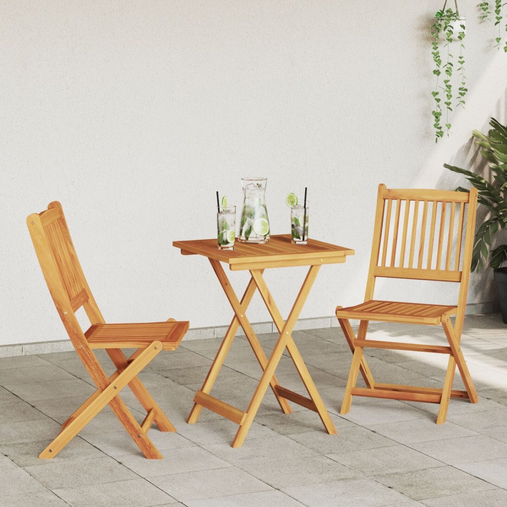 vidaXL Trädgårds Bistro Set 3 pcs Brun Massivt Akaciaträ