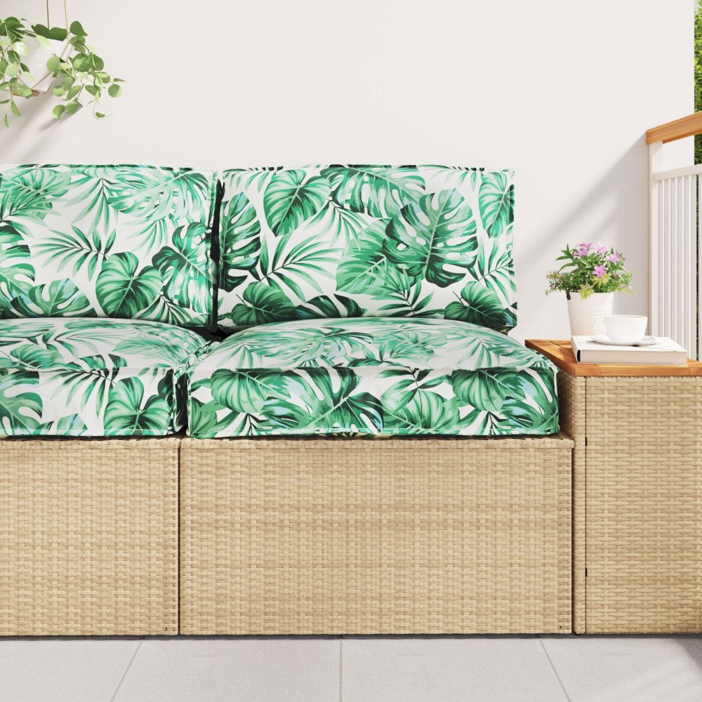 vidaXL Palettkudde för sittplats Bladmönster 70x70x12 cm Oxford tyg