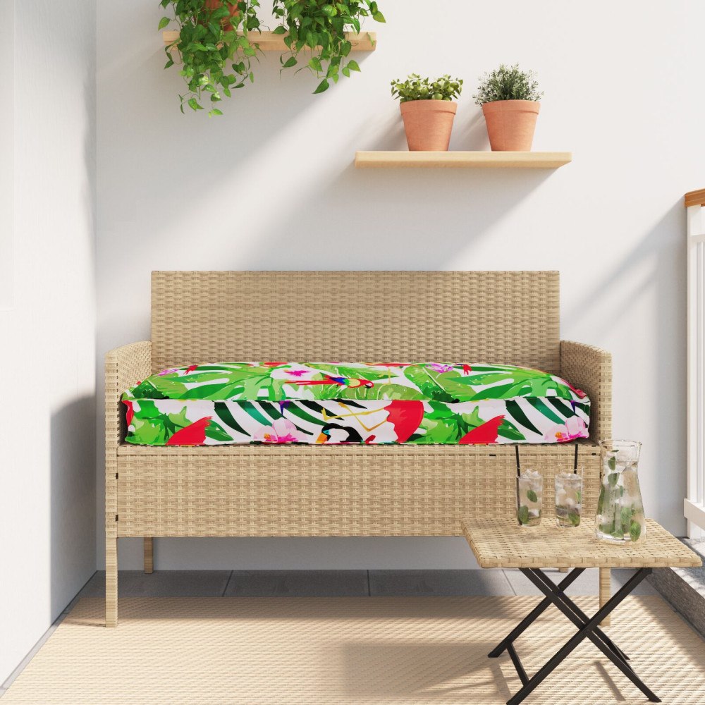 vidaXL Pallkuddar för Bänk 2 st Tropisk Djungel 100x40x8 cm Oxford Tyg