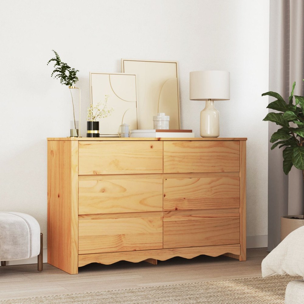 vidaXL Byrå "DRAMMEN" 111x43x73,5 cm Massivt Tallträ