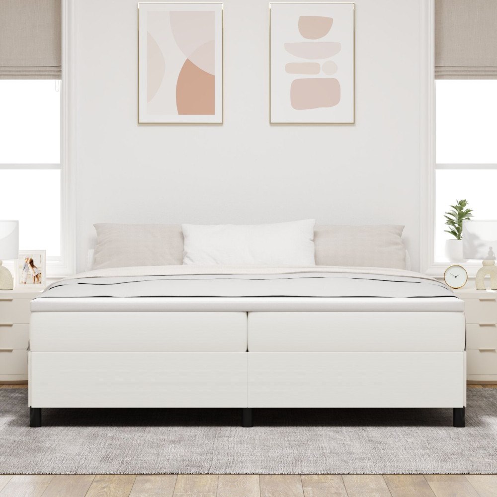 vidaXL Bäddfjäder Gräddvit 200 x 200 cm Kordread tyg