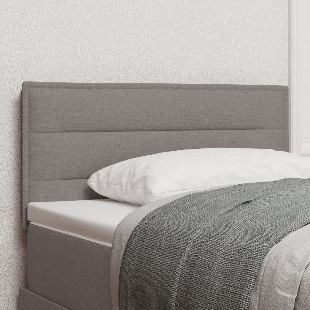 vidaXL Sänggavel Linjer Design Taupe 90 cm Tyg