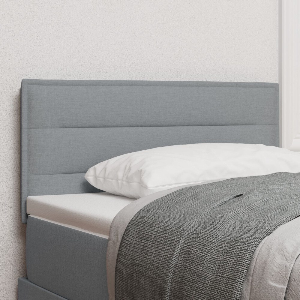 vidaXL Sänggavel Linjer Design Ljusgrå 100 cm Tyg