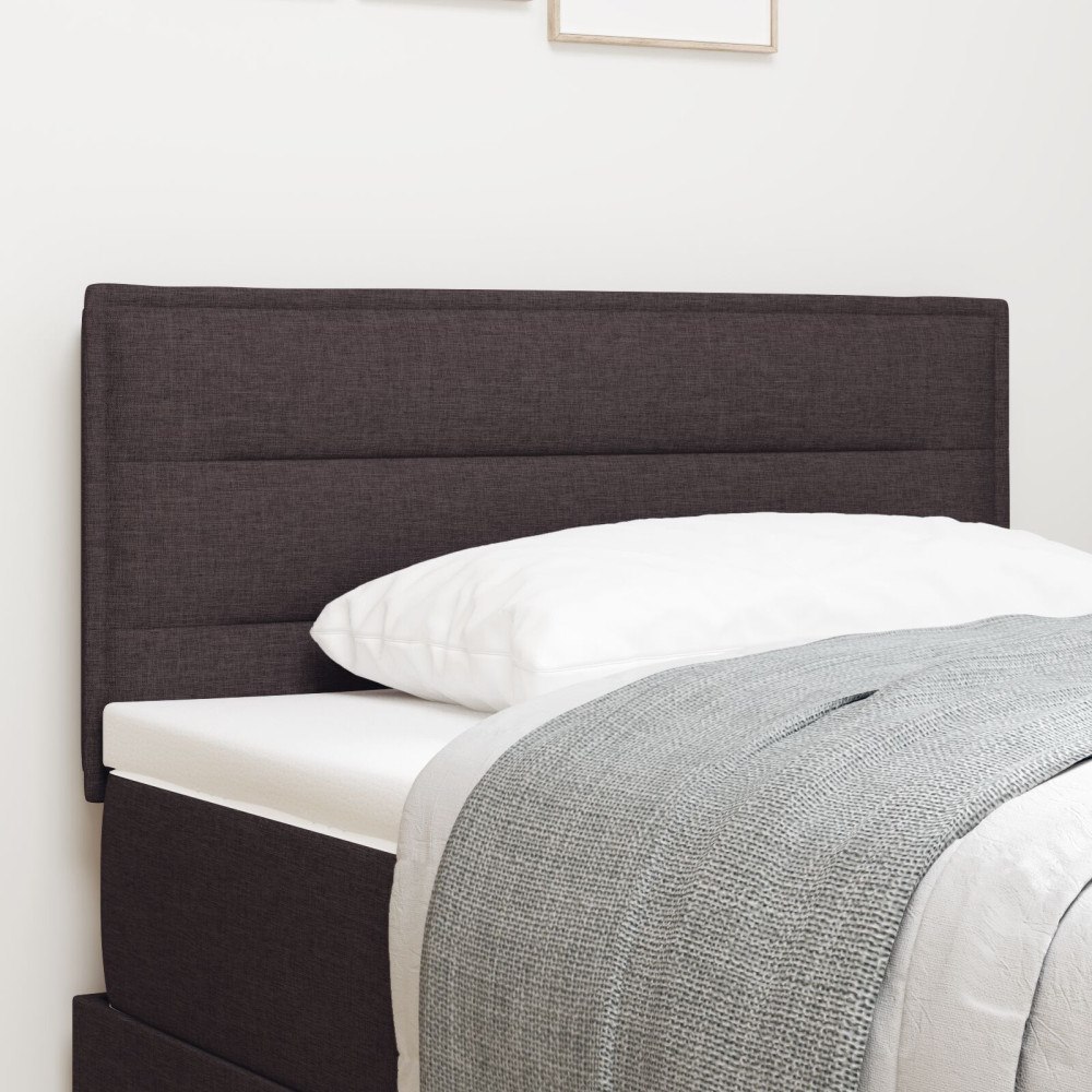vidaXL Huvudgavel Linjer Design Mörkbrun 100 cm Tyg