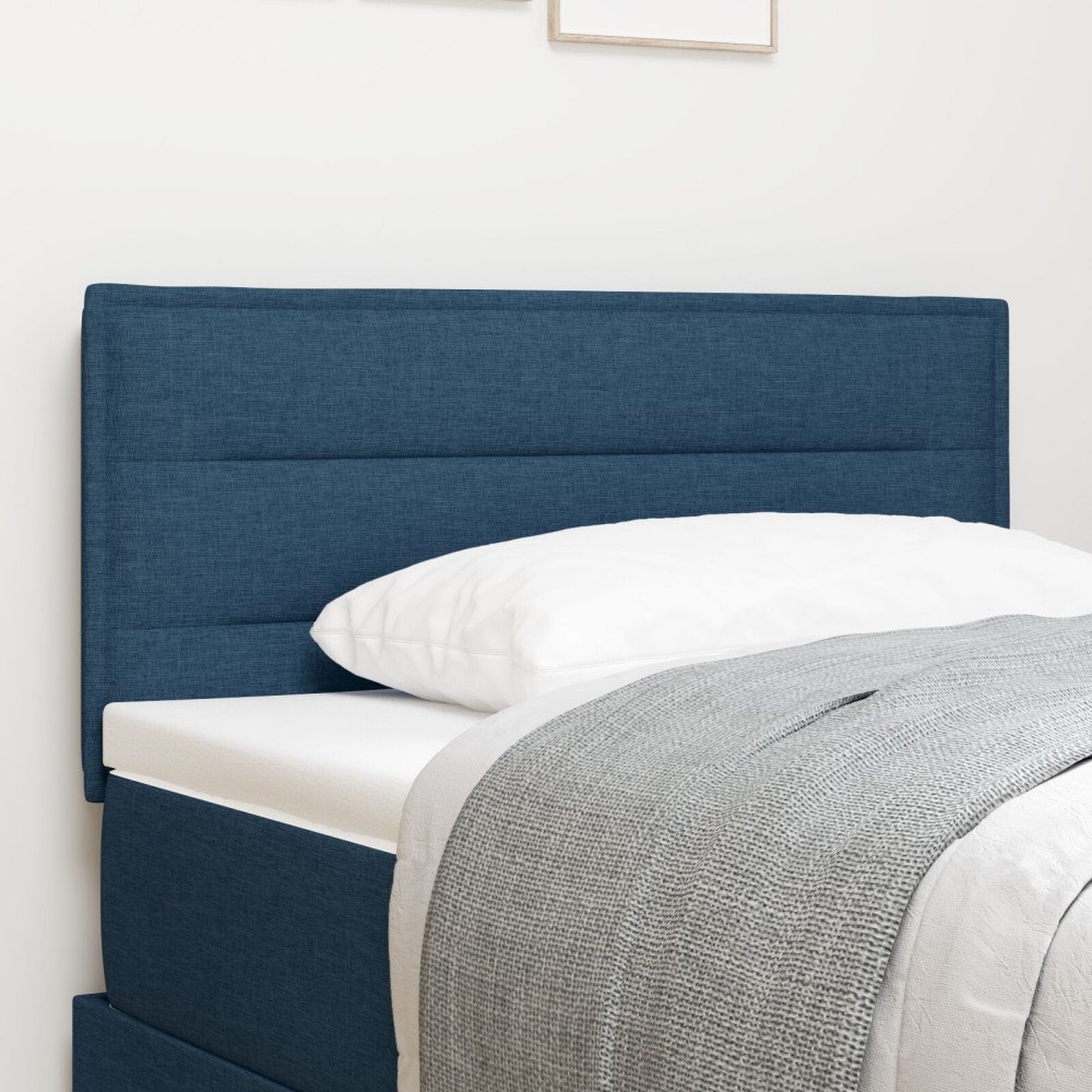 vidaXL Sänggavel Linjer Design Blå 100 cm Tyg