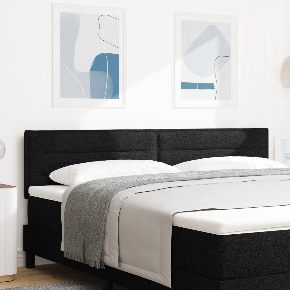 vidaXL Sänggavel Linjer Design Svart 180 cm Tyg