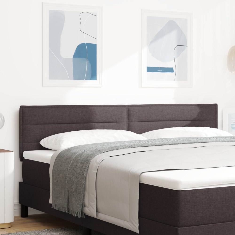 vidaXL Sänggavel Linjer Design Mörkbrun 180 cm Tyg