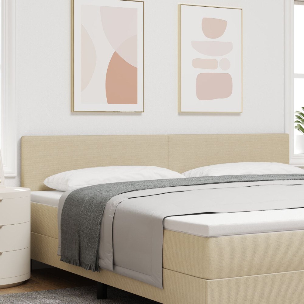 vidaXL Höghuvudgavel Enkelt Design Ljusgrön Grå 200 cm Corduroy Tyg