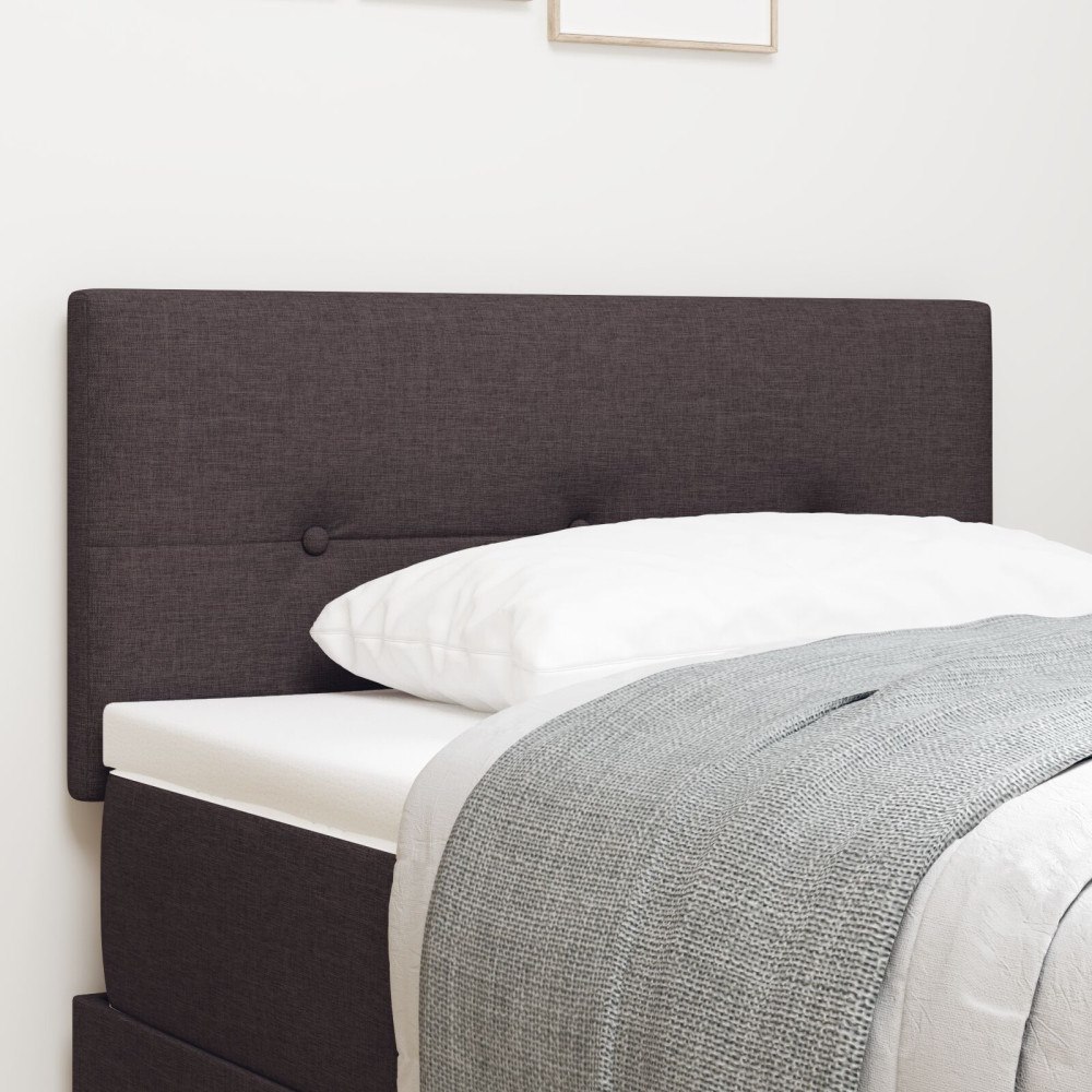 vidaXL Sänggavel Med Knappar Mörkbrun 90 cm Tyg