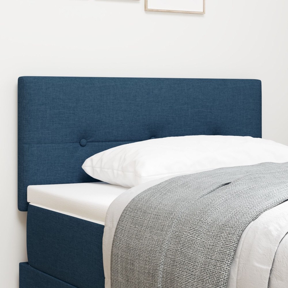 vidaXL Sänggavel Med Knappar Blå 90 cm Tyg