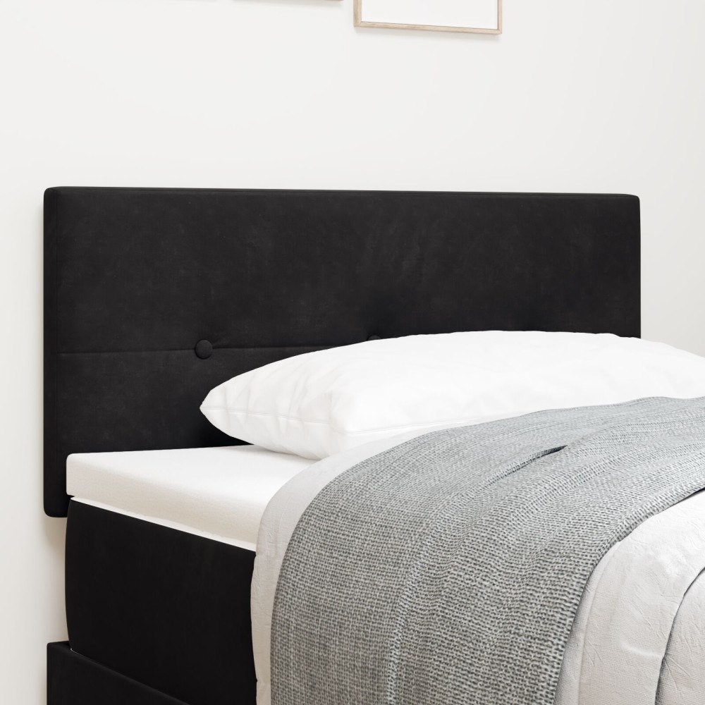 vidaXL Sänggavel Med Knappad Fällning Svart 90 cm Sammet