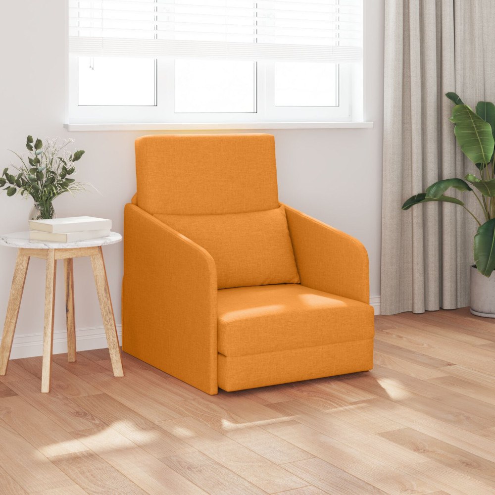 vidaXL Golvsoffa 2-i-1 Mörkgul 65x80x83 cm Tyg