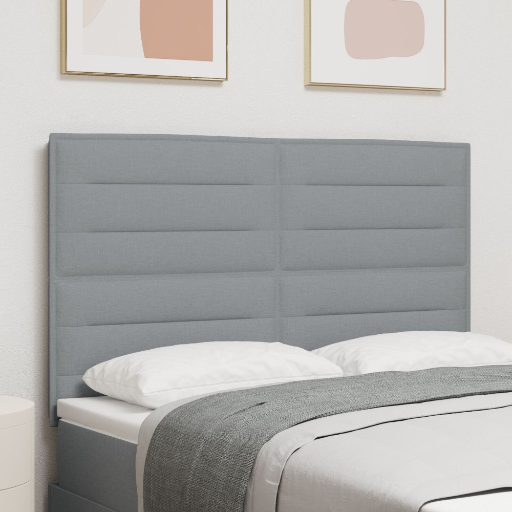 vidaXL sänggavel linjer design ljusgrå 140 cm tyg