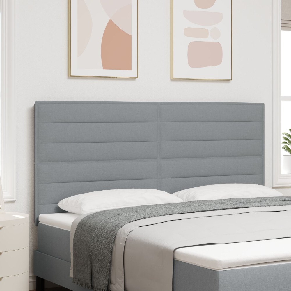 vidaXL Sänggavel Linjer Design Ljusgrå 180 cm Tyg
