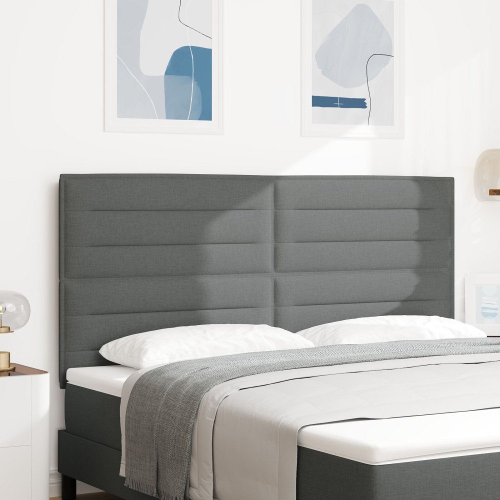 vidaXL sänggavel Linje Design Mörkgrå 180 cm Tyg