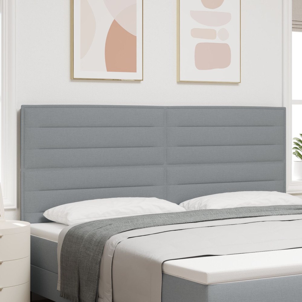 vidaXL Sänggavel Linjer Design Ljusgrå 200 cm Tyg