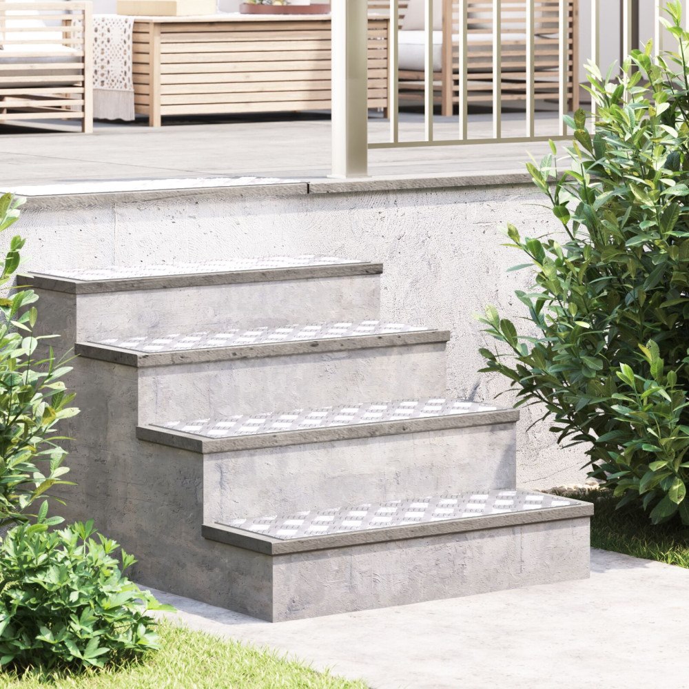 vidaXL Aluminium Checker Plattor 4 st Halkfri 75x25 cm