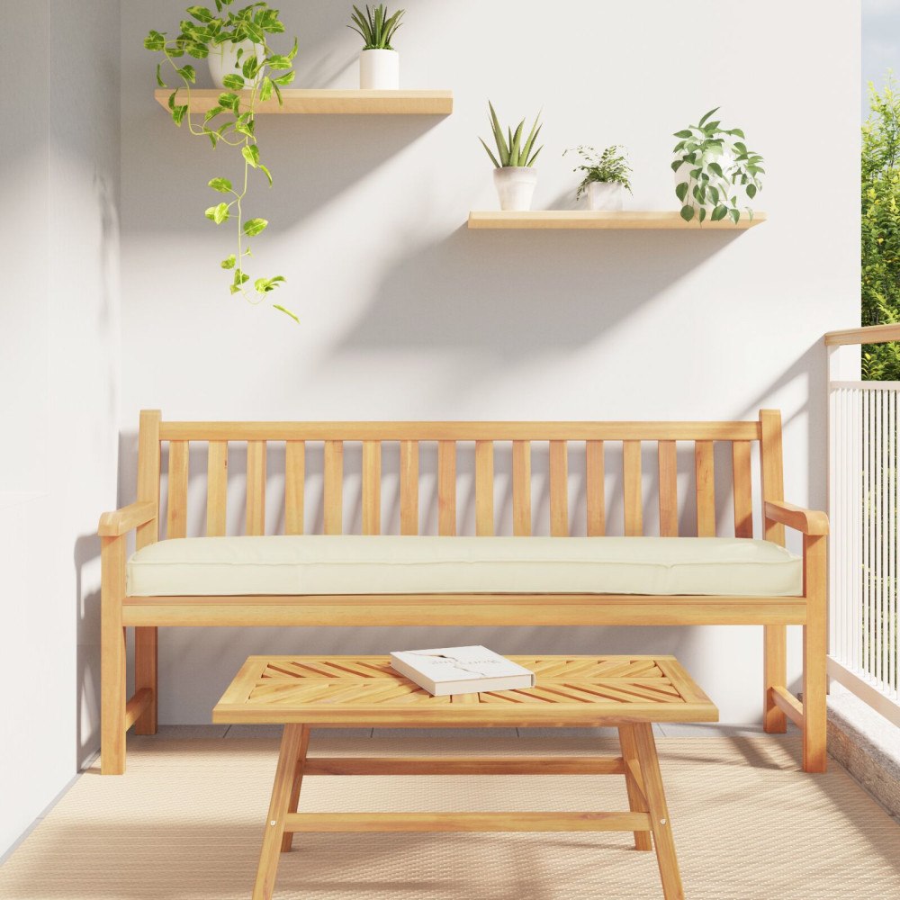 vidaXL Pallkuddar för Bänk 2 st Grädde 180x40x8 cm Oxford Tyg