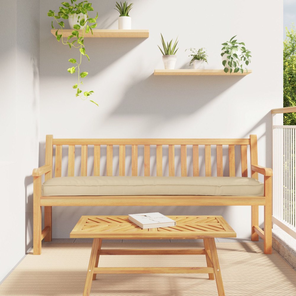 vidaXL Pallkuddar för Bänk 2 st Beige 180x40x8 cm Oxfordtyg