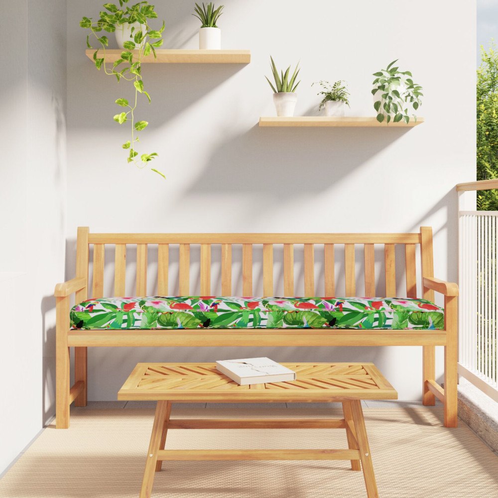 vidaXL Pallkuddar för Bänk 2 st Tropisk Djungel 200x40x8 cm Oxford Tyg