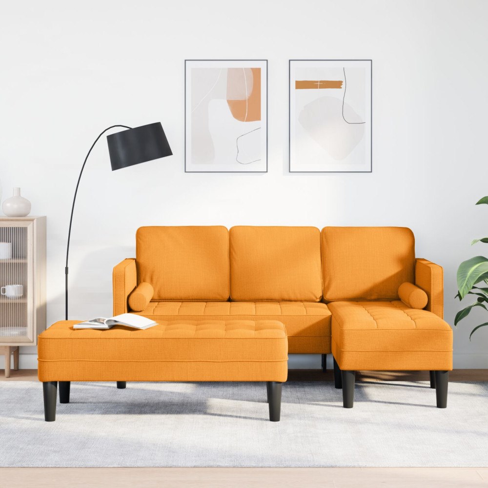 vidaXL Soffset 2 st Mörkgul Polyester