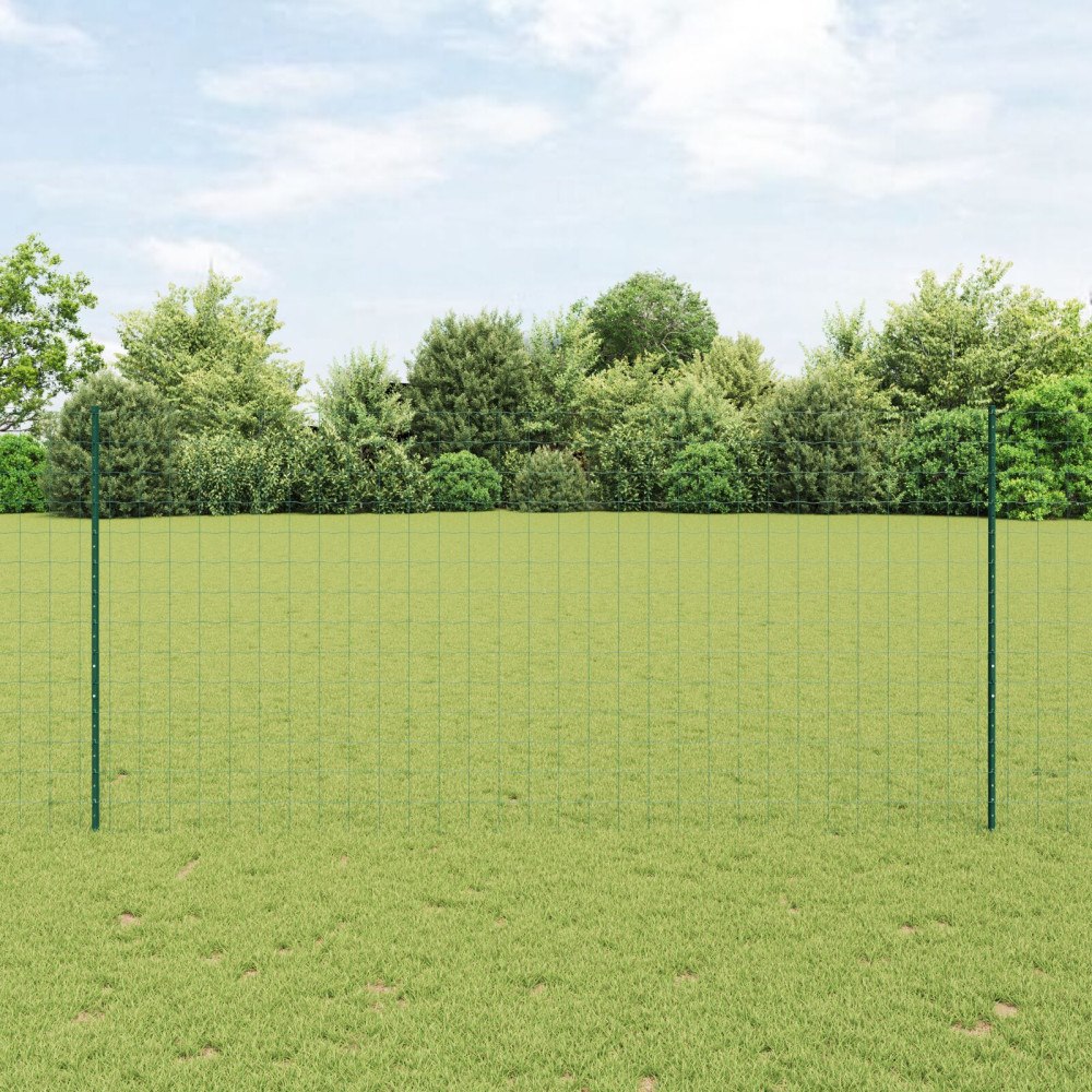 vidaXL Euro Staket med Stöd 10 x 1,4 m PVC-belagda stål Grön Mesh