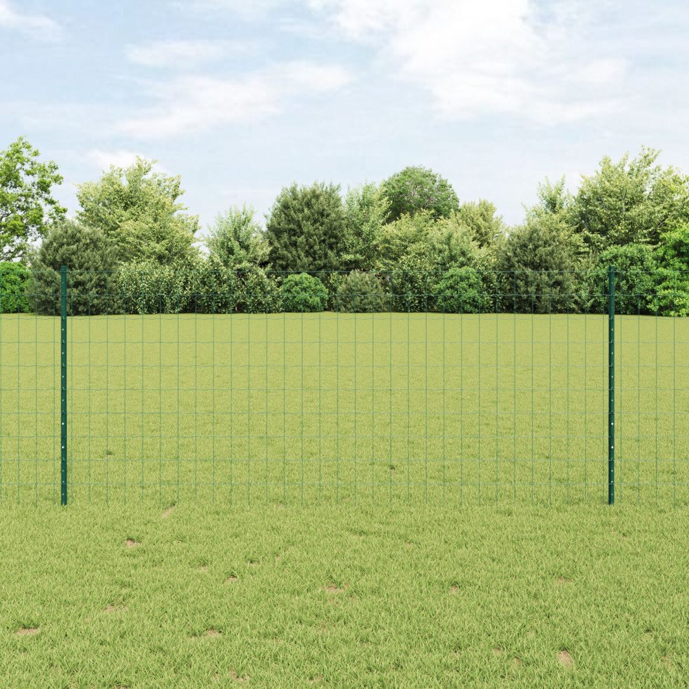 vidaXL Euro Staket med Stöd 25 x 1 m PVC-belagda stål Grön Mesh