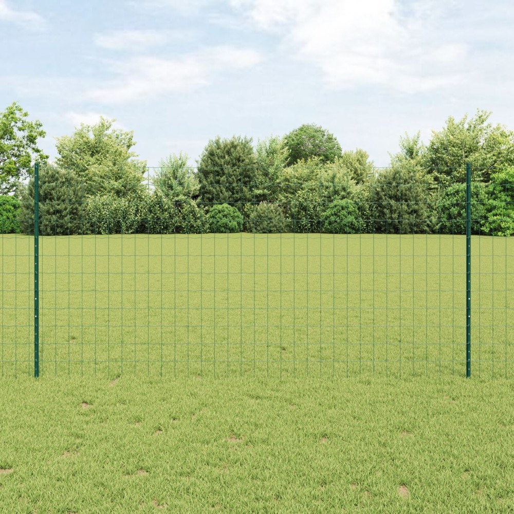 vidaXL Euro Staket med Stöd 25 x 1,2 m PVC-belagda stål Grön Mesh
