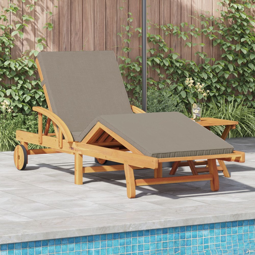 vidaXL Solstol Reclining Taupe 200 x 67 x 84cm Massivt akaciaträ