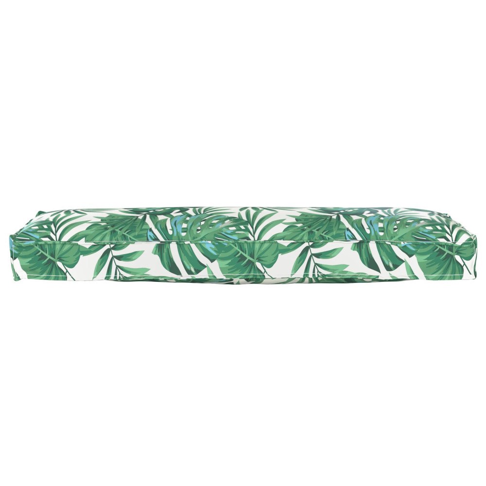 vidaXL Pallkudde för bänk bladdesign 120x40x8 cm Oxford tyg