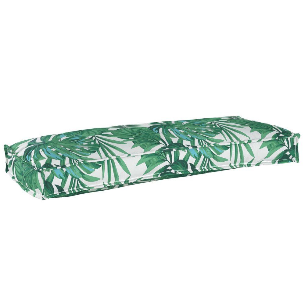 vidaXL Pallkuddar för Bänk 2-pack Bladmönster 100x40x8 cm Oxford Tyg