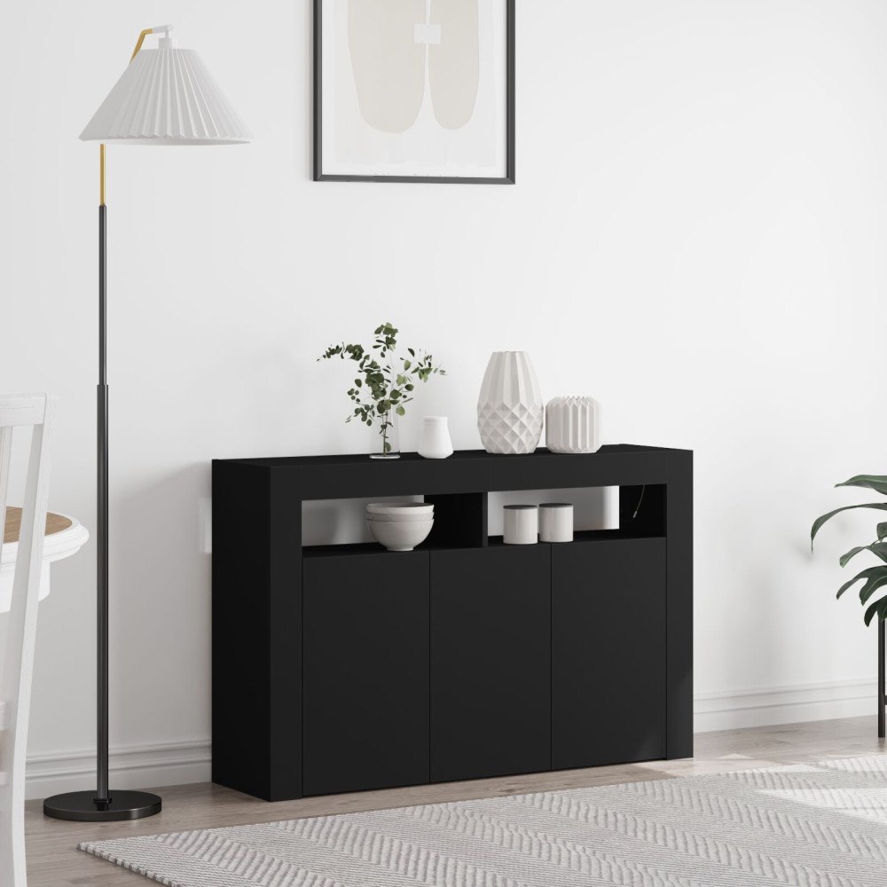 vidaXL Sideboard Svart Konstruerat trä 116 x 30 x 75 cm Sideboard