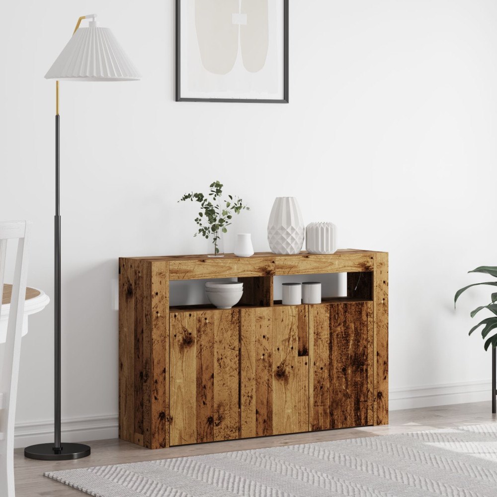 vidaXL Sideboard Gammal trä Träfiber 116 x 30 x 75 cm Sideboard