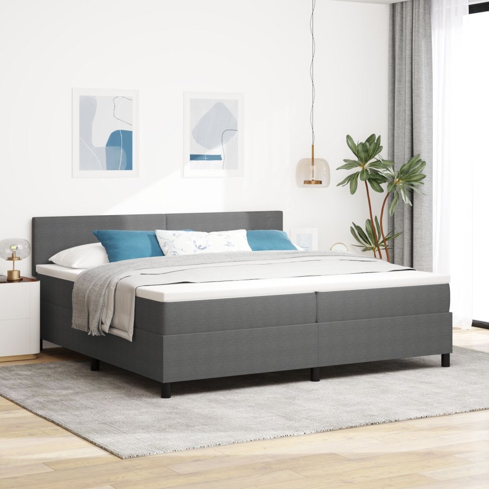 vidaXL Bäddfjäder Ljusgrå och vit. 200 x 200 cm Kordread tyg
