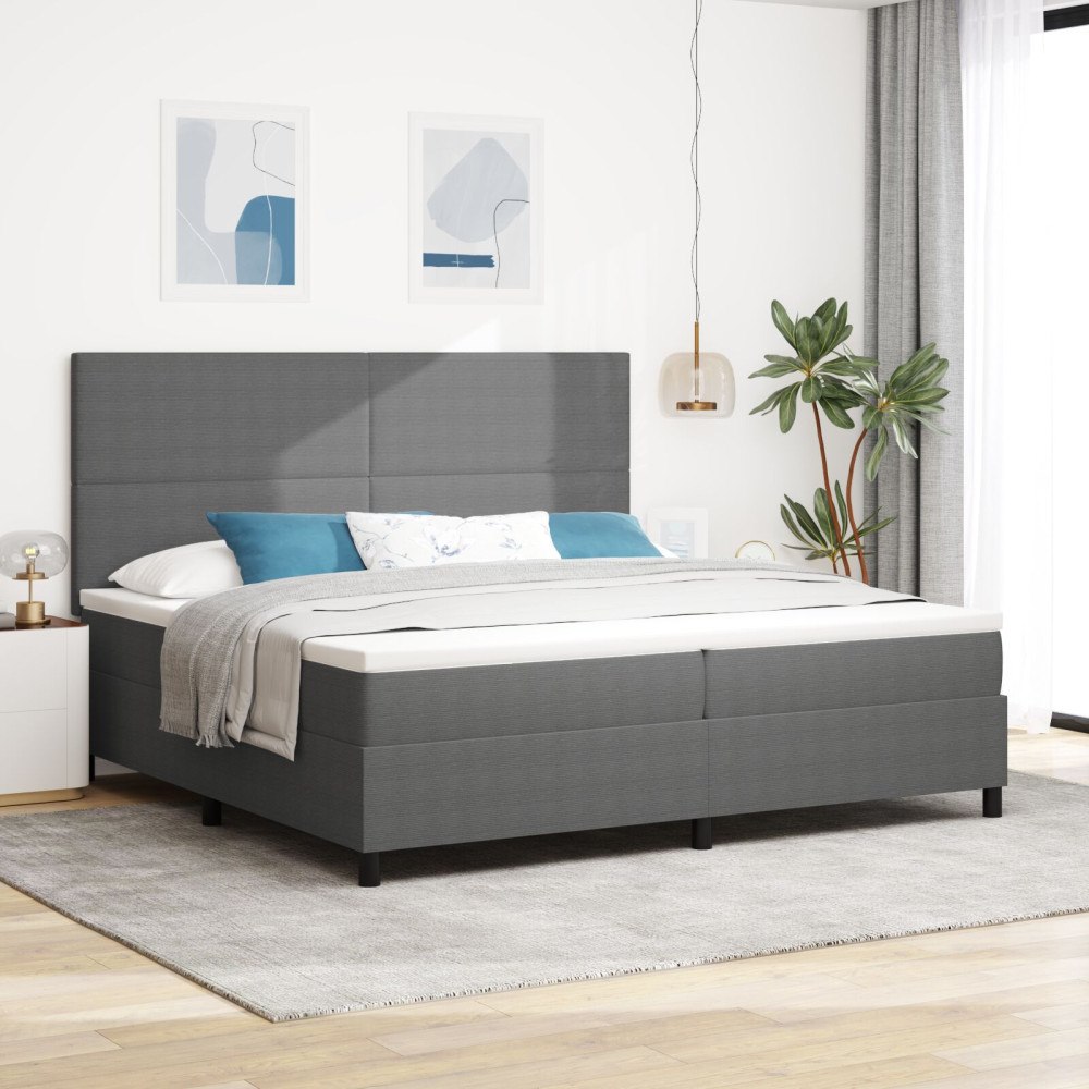 vidaXL Bäddfjäder Ljusgrå och vit. 200 x 200 cm Kordread tyg