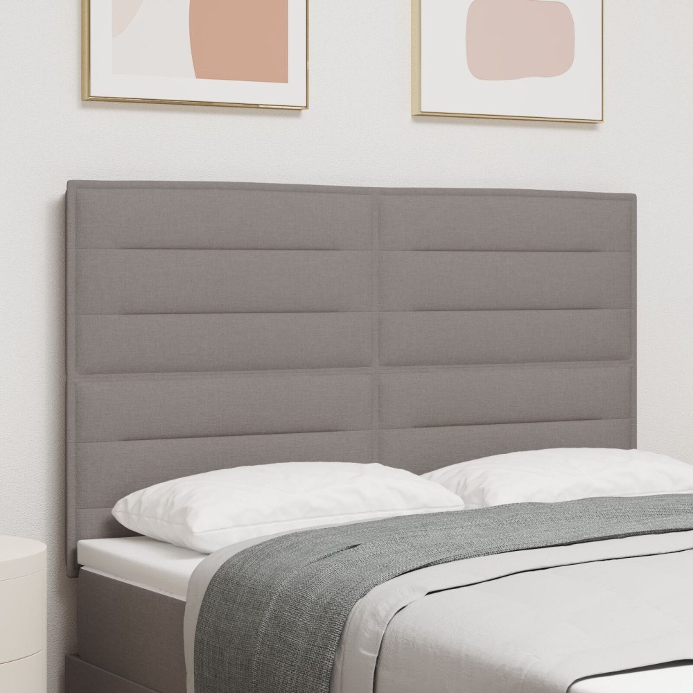 vidaXL LED Huvudgavel Linjer Design Taupe 80 cm Tyg