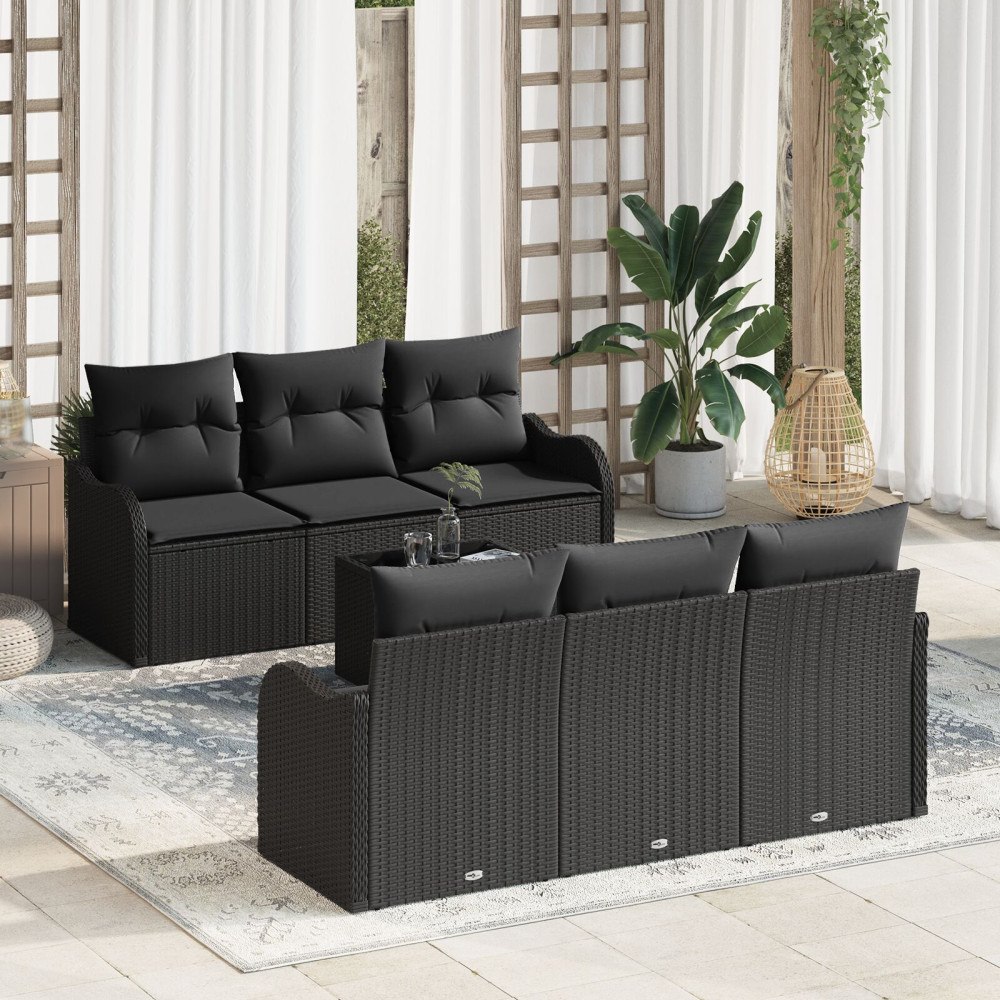 vidaXL Trädgårdsoffset Svart 55 x 55 x 37 cm konstrotting