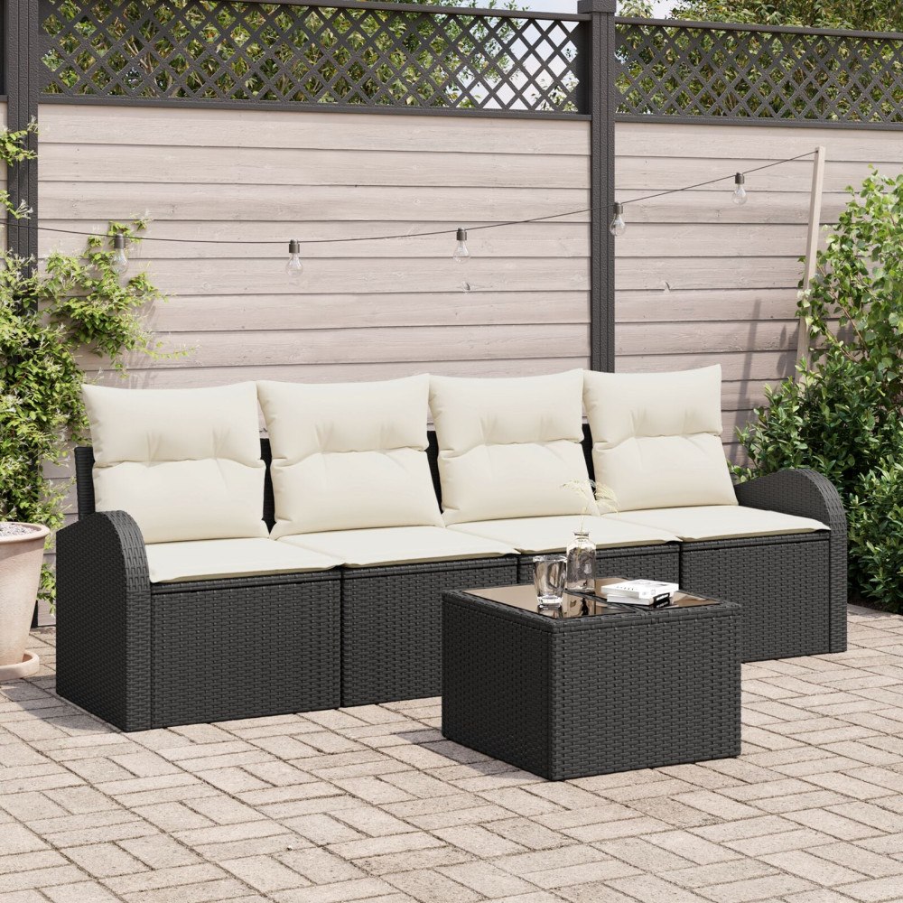 vidaXL Trädgårdsoffset Svart 55 x 55 x 37 cm konstrotting
