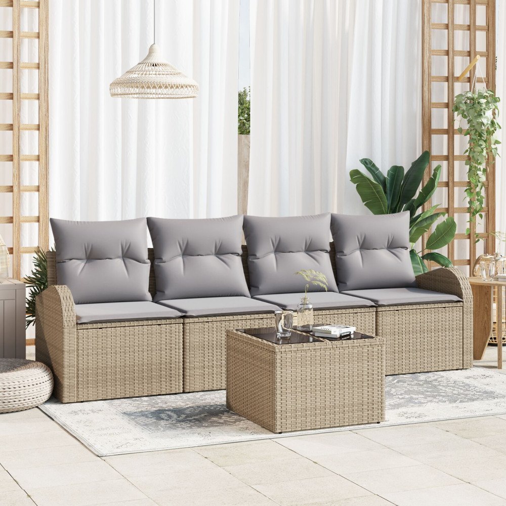 vidaXL Trädgårdsoffset Beige 55 x 55 x 37 cm konstrotting
