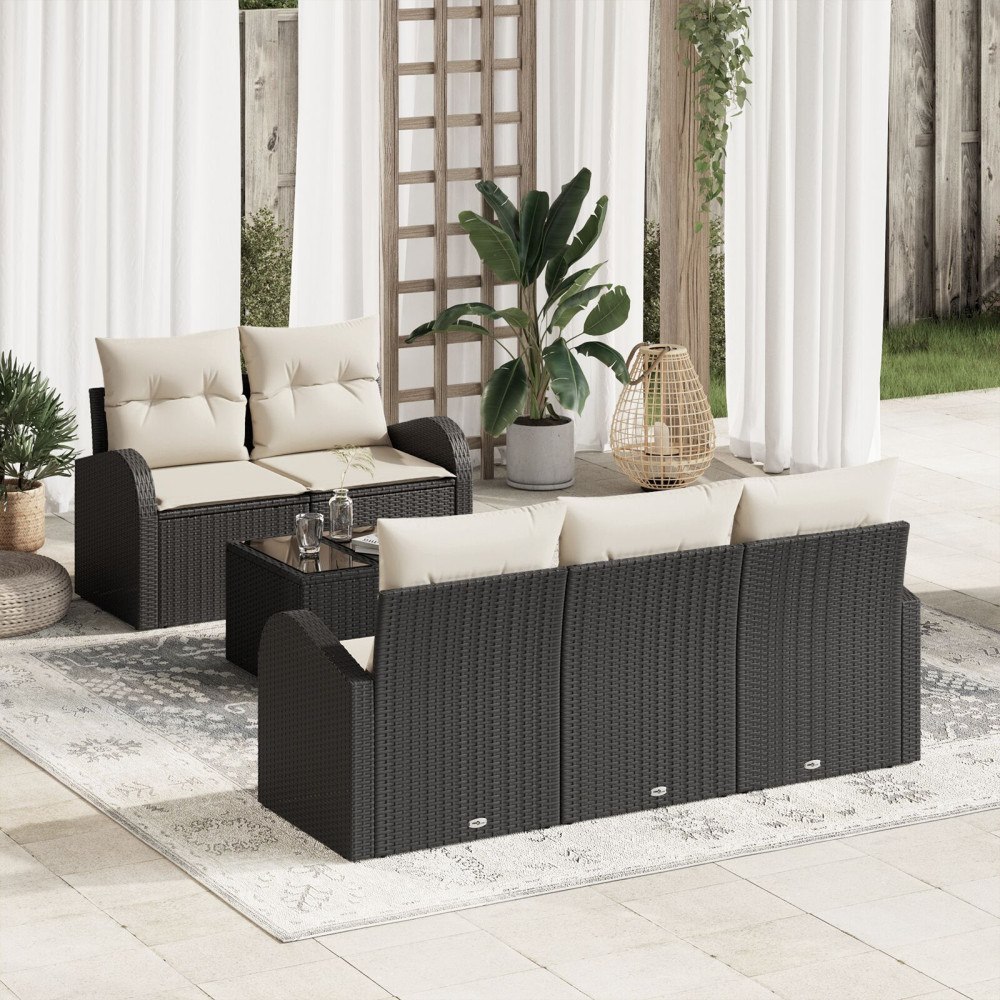 vidaXL Trädgårdsoffset Svart 55 x 55 x 37 cm konstrotting