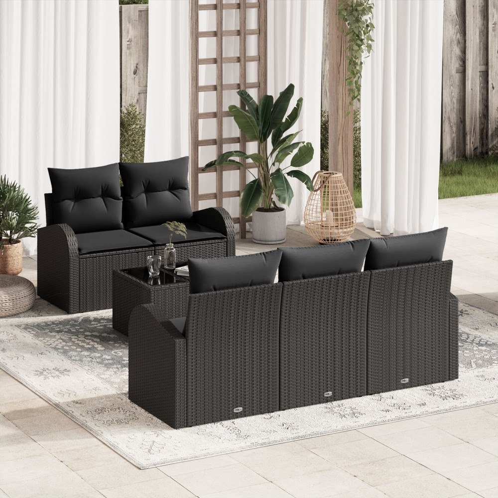 vidaXL Trädgårdsoffset Svart 55 x 55 x 37 cm konstrotting