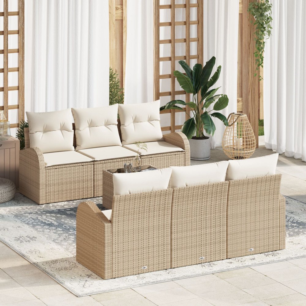 vidaXL Trädgårdsoffset Beige 55 x 55 x 37 cm konstrotting