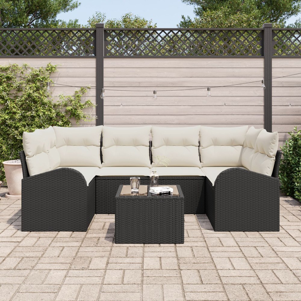 vidaXL Trädgårdsoffset Svart 55 x 55 x 37 cm konstrotting