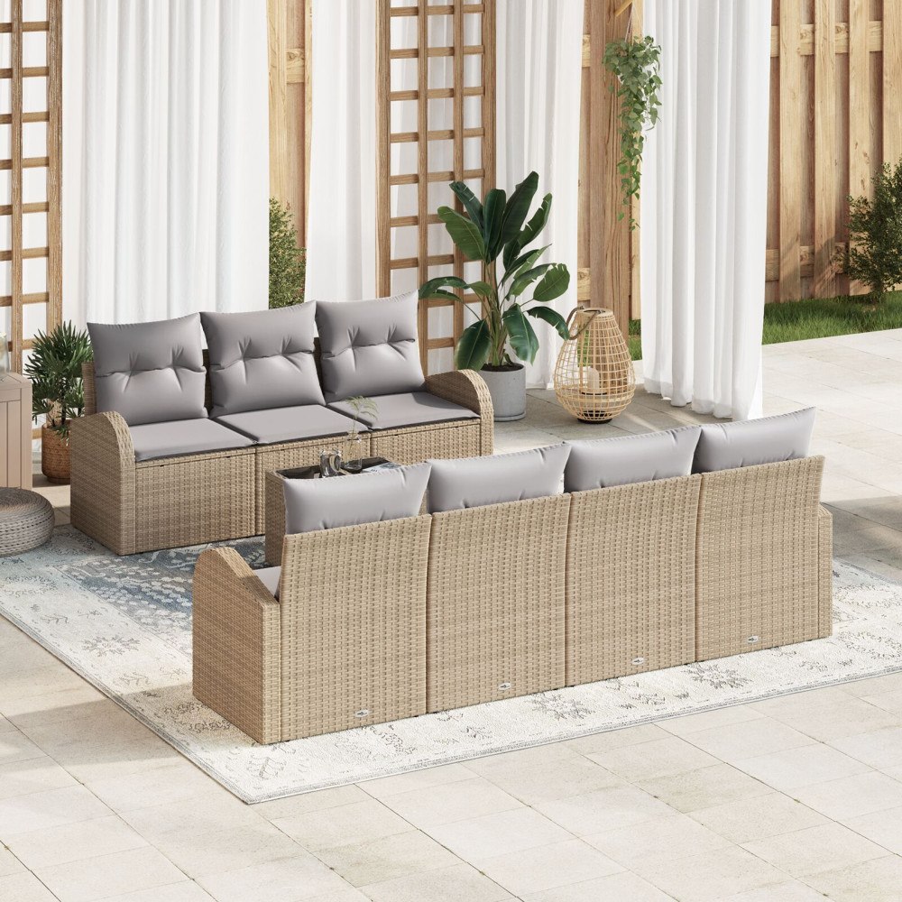 vidaXL Trädgårdsoffset Beige 55 x 55 x 37 cm konstrotting