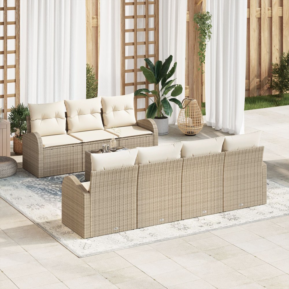 vidaXL Trädgårdsoffset Beige 55 x 55 x 37 cm konstrotting