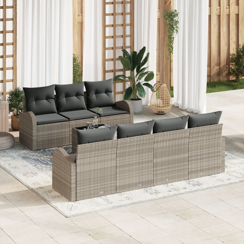 vidaXL Trädgårdsoffset Ljusgrå 55 x 55 x 37 cm konstrotting