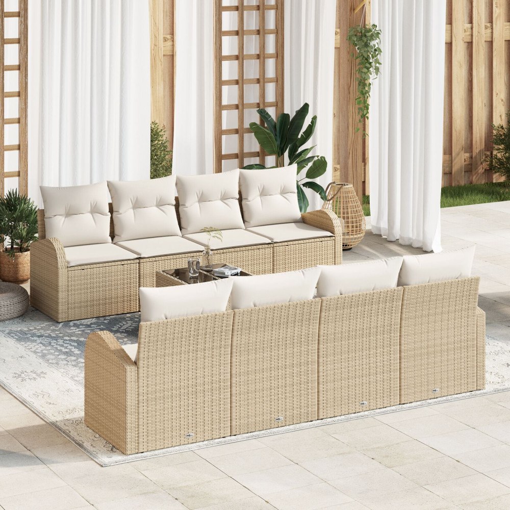 vidaXL Trädgårdsoffset Beige 55 x 55 x 37 cm konstrotting
